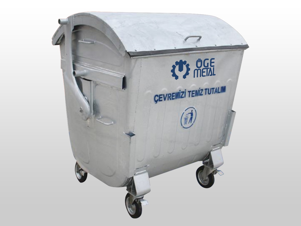 1100 Lt. Hot Dip Galvanized Waste Container With Dome Lid